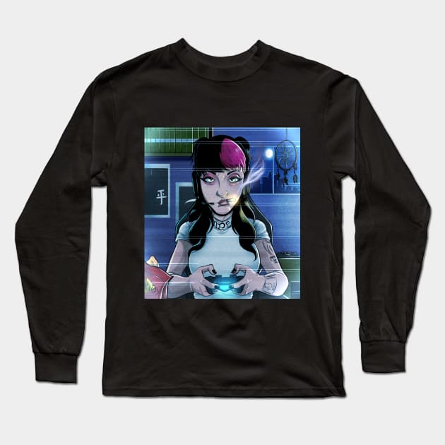 Gamer girl Long Sleeve T-Shirt by cleyton_jesus07